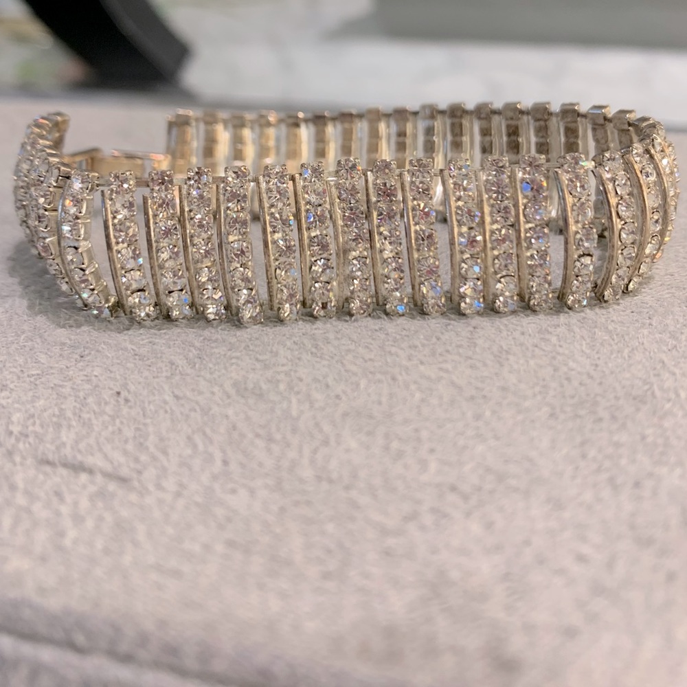 Silver diamond look bracelet
